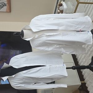 BUNDLE of 2 Twillory White Button Down Shirts Traditional Fit Sz 17 34/35